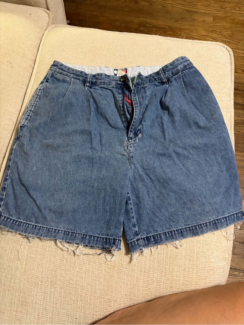 Vintage Tommy Hilfigure Denim High-Waist Casual Shorts - Blue